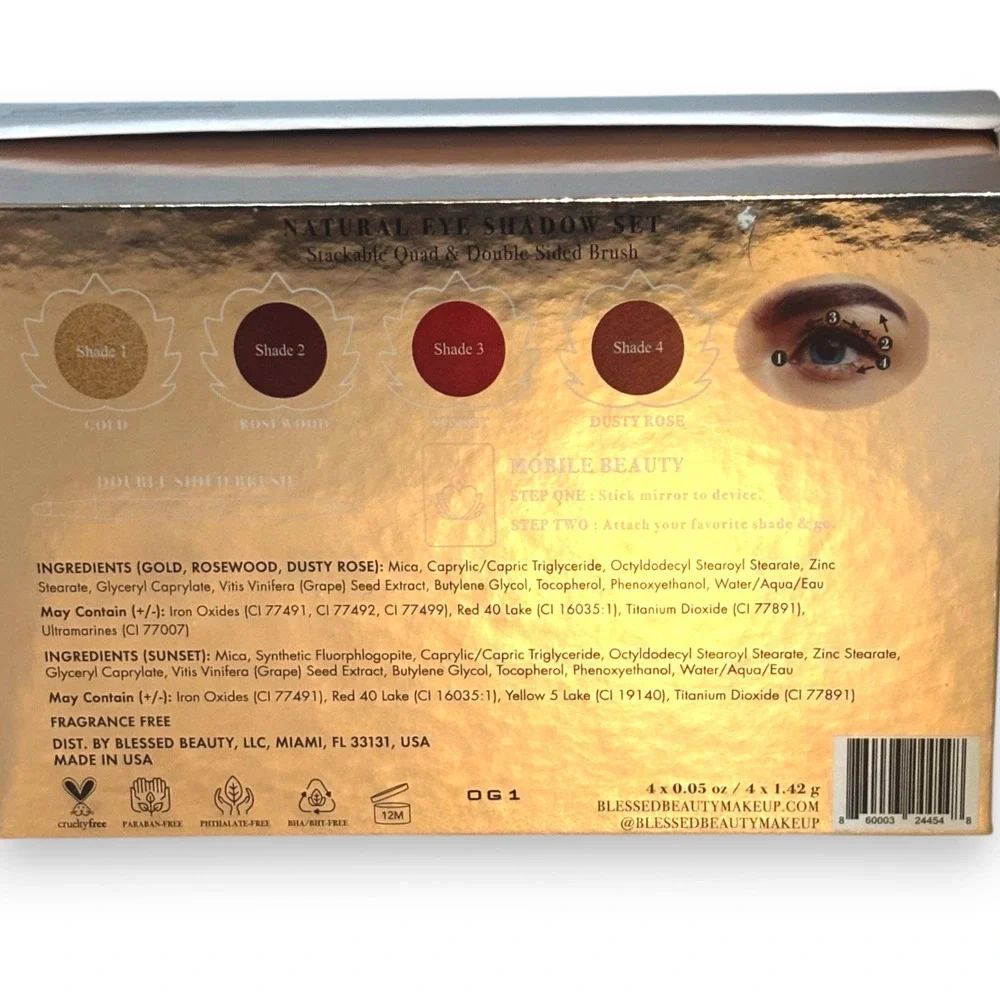Blessed Beauty Soulful Spectacle Natural Eye Shadow Set Stackable Quad Blue Eyes